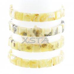 Amber matt bracelet cube beads